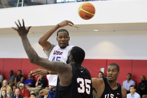 Five members of the gold medal winning lineup at the 2008 Bejing Games were included in the 12-man US Olympic basketball team announced by USA Basketball chairman Jerry Colangelo on Saturday. James, Bryant return to US team for London Games