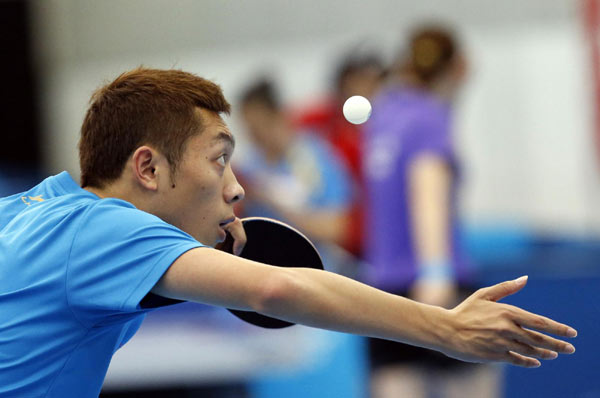 Chinese athletes started their training at the Olympics venues in London before the start of the London 2012 Olympic Games in London. Chinese athletes train in London