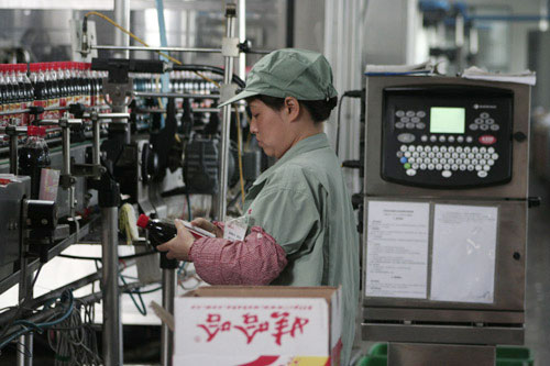 Wahaha soft drink production in Fuling