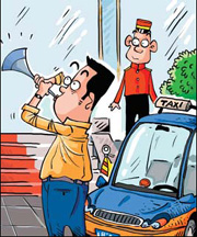 Cab driver honks sense into careless couple