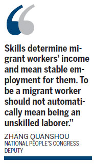 More education and other public resources should be offered to the new generation of migrant workers to ensure their job security and ability to get by in cities. Legislators seek changes for migrants