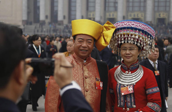 Ethnic group delegates attend NPC