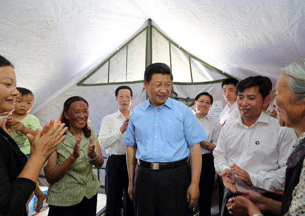 President Xi stresses rehabilitation in quake area President Xi stresses rehabilitation in quake area