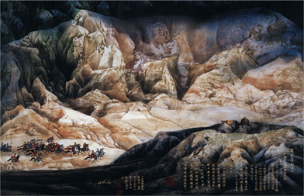 Nyima Tsering incorporates traditional Tibetan cultural elements, such as colors, forms and aesthetic styles, into his art. Tibetan artist nurtures his culture