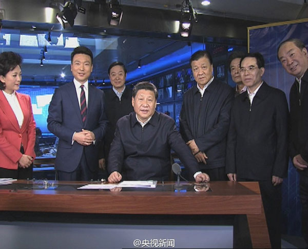 Xi visits three State media organizations in Beijing