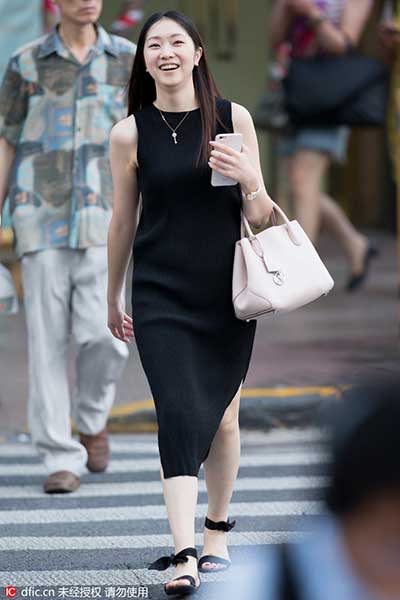 High temperature brings fashion trends to Shanghai