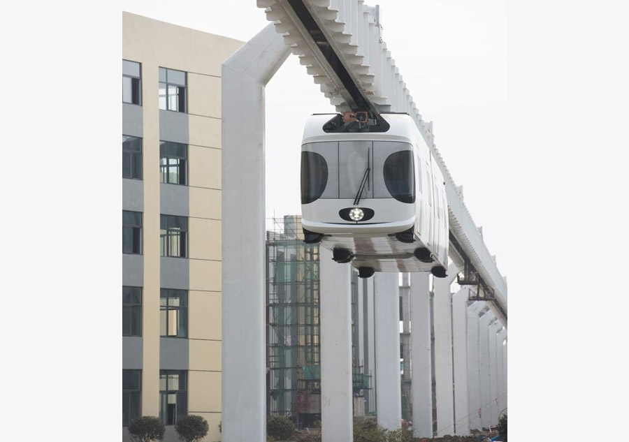 China's first suspension railway completes test run