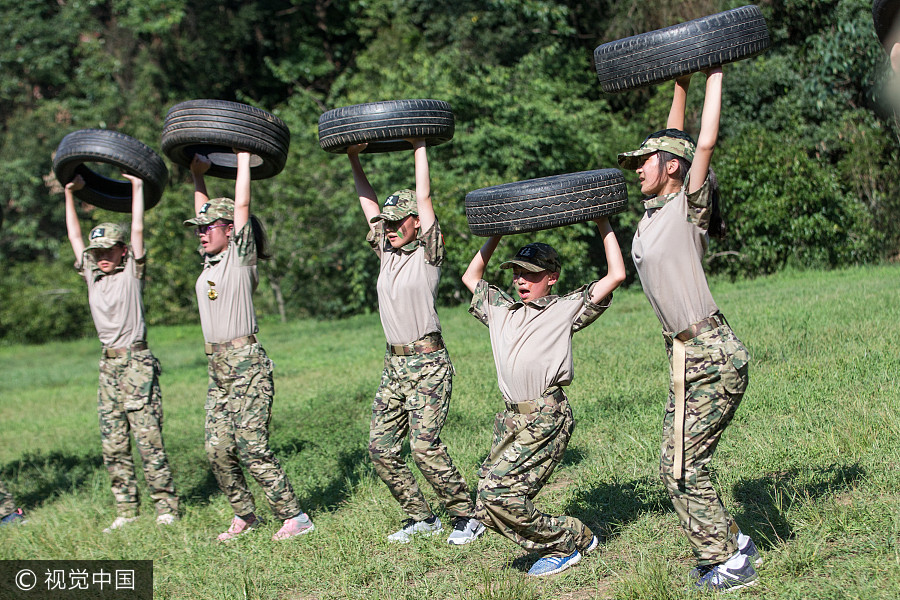 Student toughened up in military training