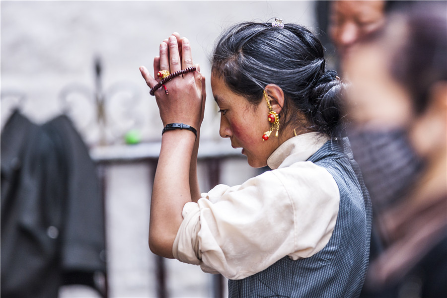 Devout Tibetan Buddhists