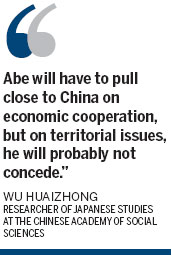 Victory improves Abe's hand