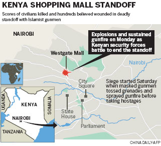 Kenyan police kill 2 terrorists in siege