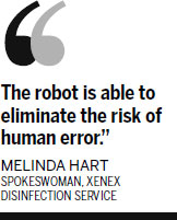 Disinfectant robot employed against Ebola