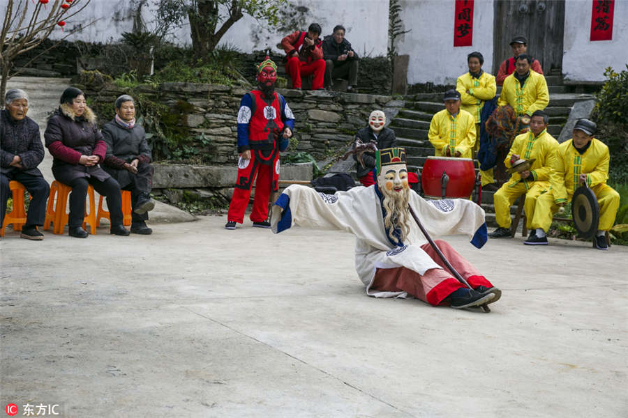 Nuo dance performed to embrace Chinese New Year