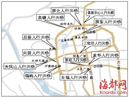 福州警方擬在7條道路沿線的12座天橋拍加塞