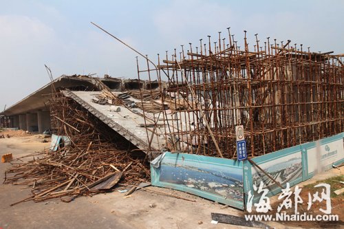 廈門:工人操作失誤 在建高架橋坍塌4人受傷