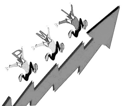 中國經(jīng)濟(jì)昂起溫和回升紅箭頭