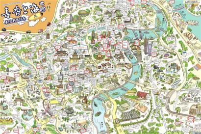 上海新版“手繪書店地圖”面世 新增40余家書店坐標