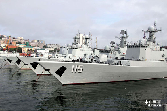 中俄聯(lián)演進(jìn)入實兵演習(xí)階段 兩軍戰(zhàn)艦整裝待發(fā)