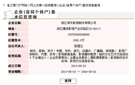 張國立公司成立僅3月 華誼溢價(jià)36倍收購