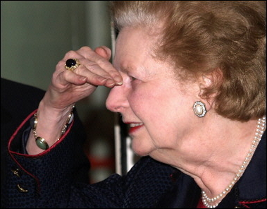 Former British prime minister Margaret Thatcher's