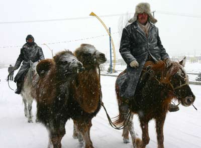 Snow storm hits Xinjiang