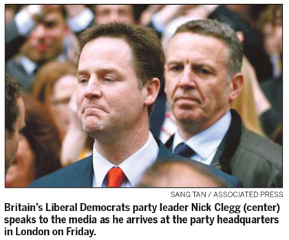 Clegg pivotal as Tories look to take No 10