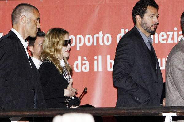 Madonna arrives at the venice airport