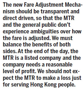 More-balanced fare adjustment