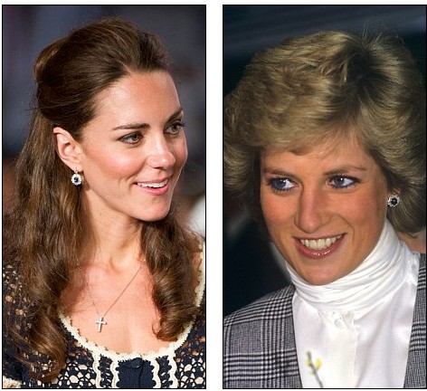 凱特獲贈(zèng)戴妃最愛藍(lán)寶石耳環(huán) 王子夫婦擬移居女王胞妹生前寓所