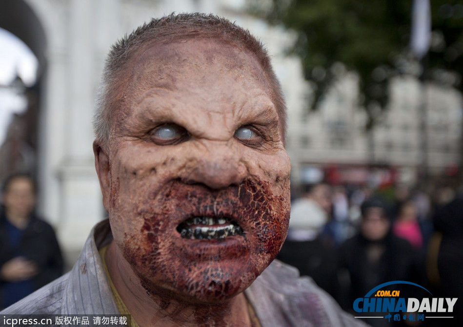 數千“僵尸”集體出街 英國倫敦變“鬼城”