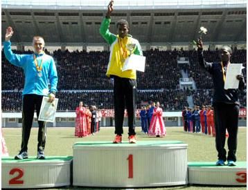 圖:朝鮮舉辦國際馬拉松比賽紀念金日成誕辰