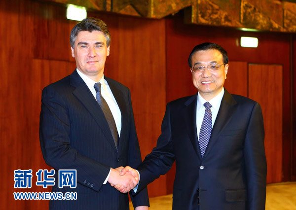 李克強(qiáng)會(huì)見波黑、克羅地亞、立陶宛、愛沙尼亞四國(guó)總理