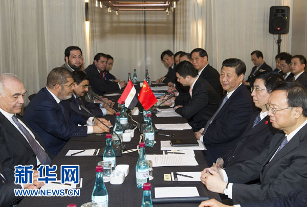 習近平會見埃及總統(tǒng)穆爾西