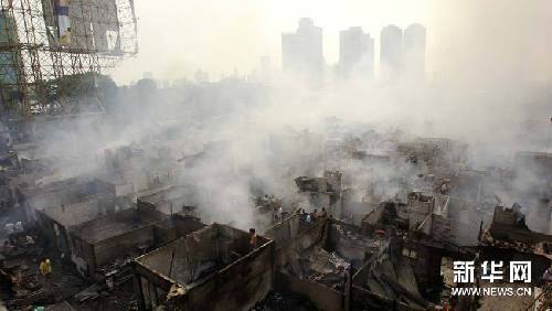 菲律賓首都大馬尼拉地區(qū)馬卡蒂市火災(zāi)現(xiàn)場