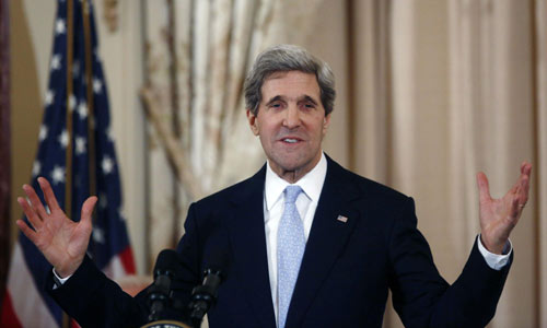克里正式宣誓就任國(guó)務(wù)卿 稱美國(guó)面臨無(wú)與倫比挑戰(zhàn)