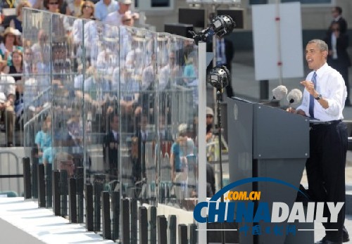 奧巴馬柏林演講呼吁削減核武器 警告歐洲緊縮政策