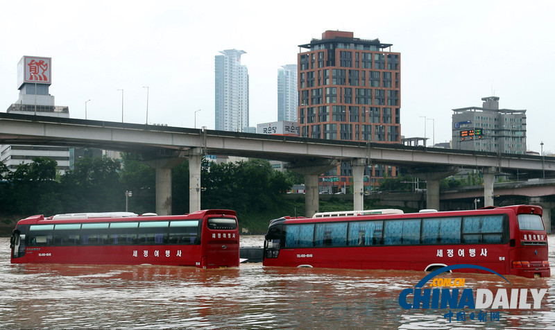 高清組圖：韓國首爾連日暴雨侵襲市民生活受影響