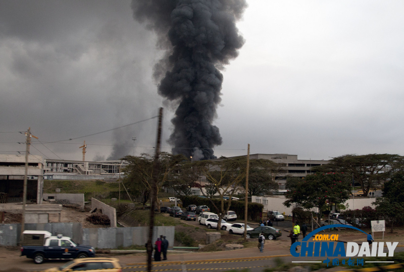 肯尼亞首都機(jī)場(chǎng)因大火關(guān)閉 傷亡情況不明（組圖）