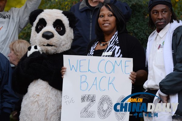 美國(guó)華盛頓一動(dòng)物園重開(kāi) 大熊貓“添添”可愛(ài)亮相（組圖）