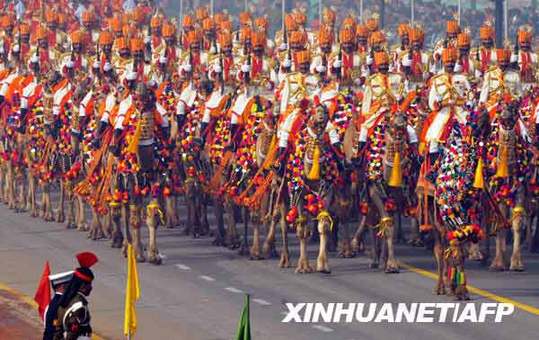 組圖：印度進行共和國日閱兵排練