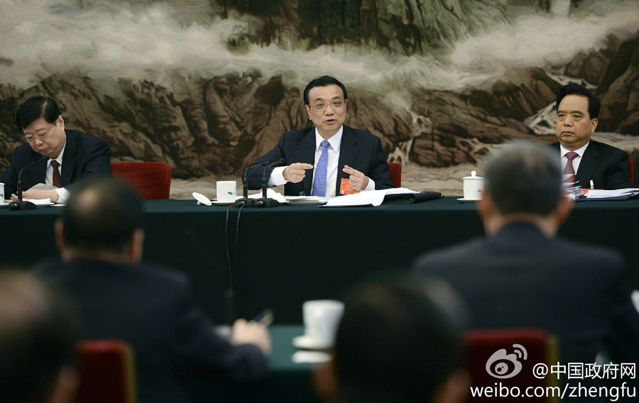 李克強(qiáng)參加山東代表團(tuán)審議