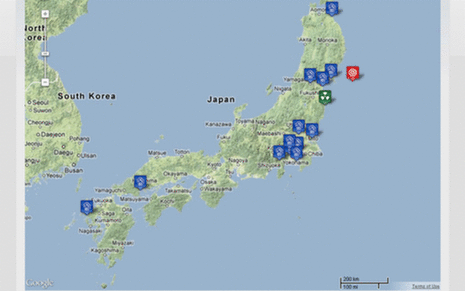 美國(guó)防部公布日本災(zāi)區(qū)核輻射圖 稱(chēng)駐日美軍健康未受影響