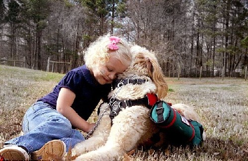 服務(wù)犬背氧氣瓶隨時(shí)陪伴 病重女孩享自由生活