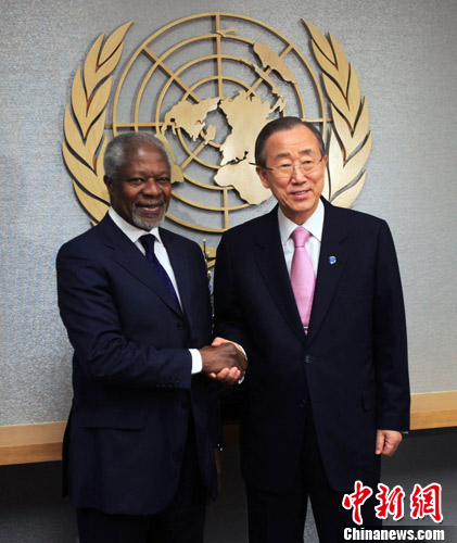 安南抵達(dá)敘利亞將晤阿薩德 望伊朗參與解決危機(jī)