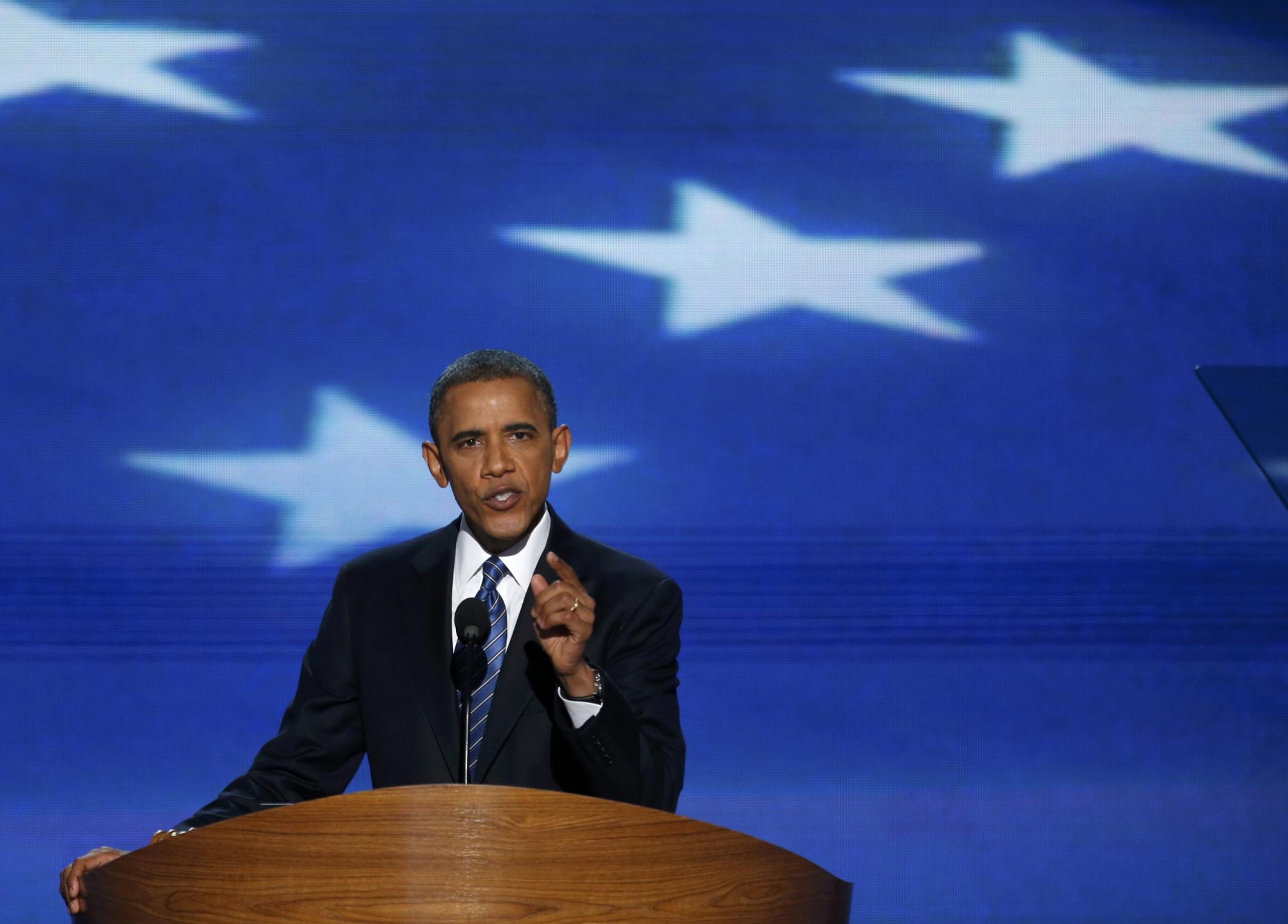 奧巴馬承諾立足長遠解決問題 共和黨嘲笑民主黨大會人氣不旺