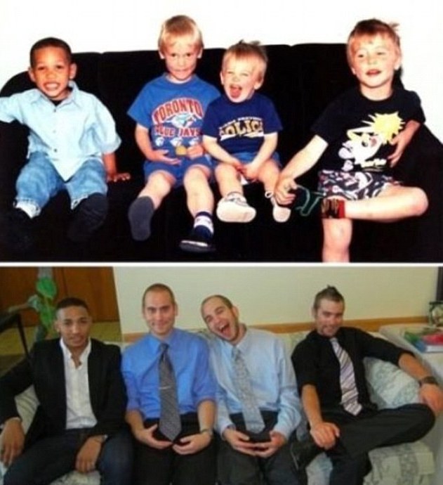 今昔對比“穿越”照:多年后愛依然濃、姿勢依然“銷魂”