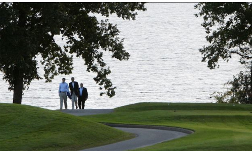 奧巴馬在高爾夫球場練習辯論技能 稱已準備充分(圖)