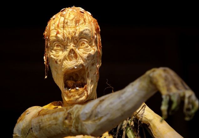 萬圣節(jié)臨近鬼味漸濃 紐約植物園“南瓜僵尸”破土而出