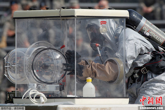 美陸軍第23化學(xué)大隊(duì)重駐韓國(guó) 進(jìn)行裝備展示