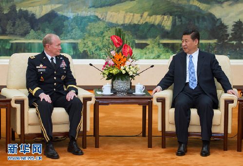 習(xí)近平會見美軍參聯(lián)會主席鄧普西